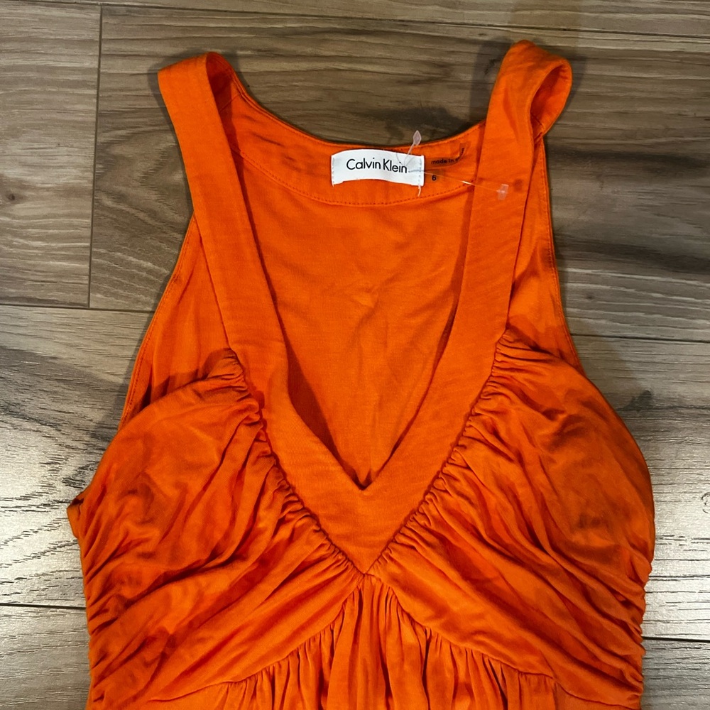 Calvin Klein Bright Orange Sun Dress - Picture 3 of 5